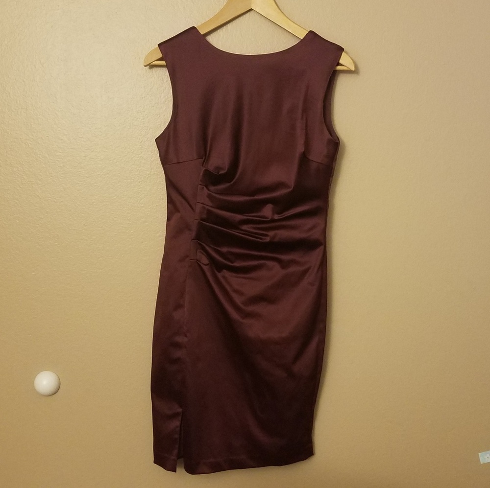NWOT Loft burgundy satin dress us4
